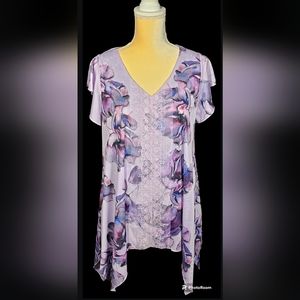 One World Asymetrical Floral Top